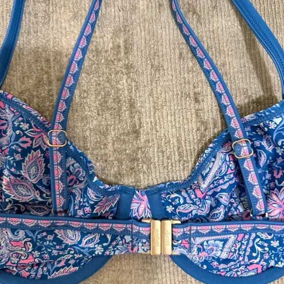 KuLani Kinis Blue and Pink Paisley Bikini Set - Picture 6 of 7